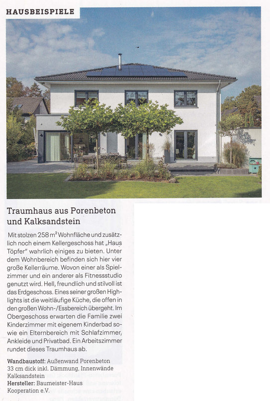 Das Einfamilienhaus Haus Töpfer im Architektur spezial "Mineralische Baustoffe" als Traumhaus aus Porenbeton und Kalksandstein am 11-12 202