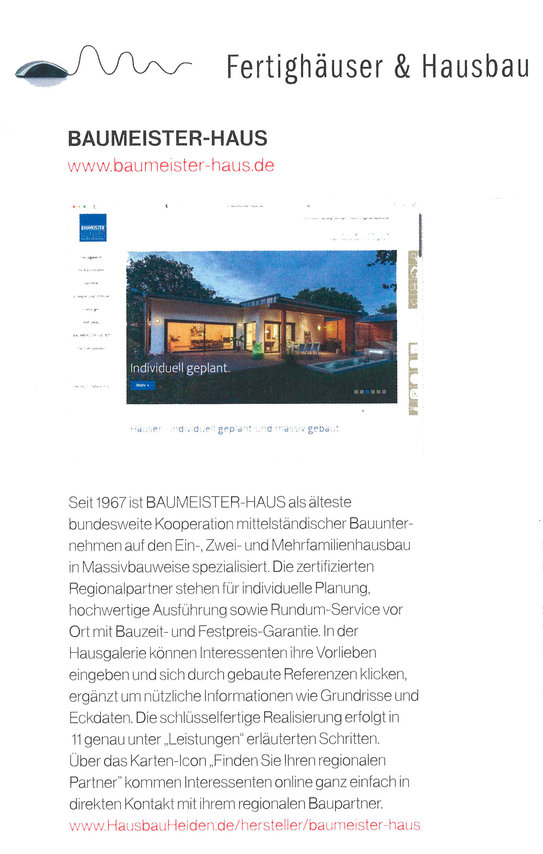 Der baugui.de-Tipp: www.baumeister-haus.de in der Okt/Nov 2023 Ausgabe.